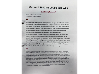 Maserati 3500 GT Touring Superleggera Matching and NEW make offer